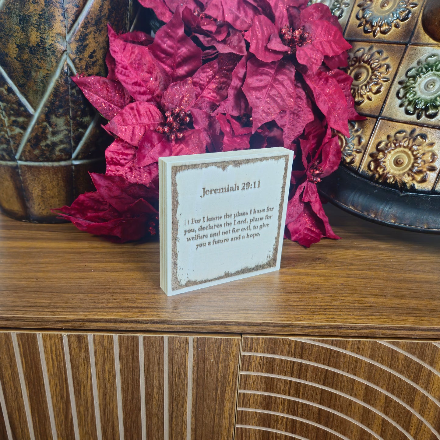 Jeremiah 29:11, Engraved (5” x 5”) Wood Panel