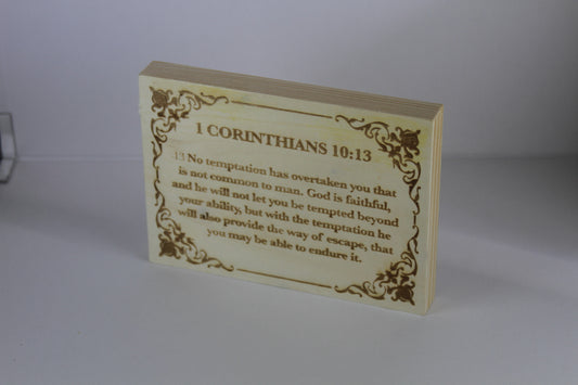 1 Corinthians 10:13 Wood Panel