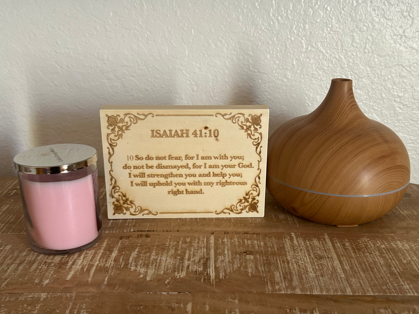 Isaiah 41:10, Engraved (5” x 7”) Wood Panel