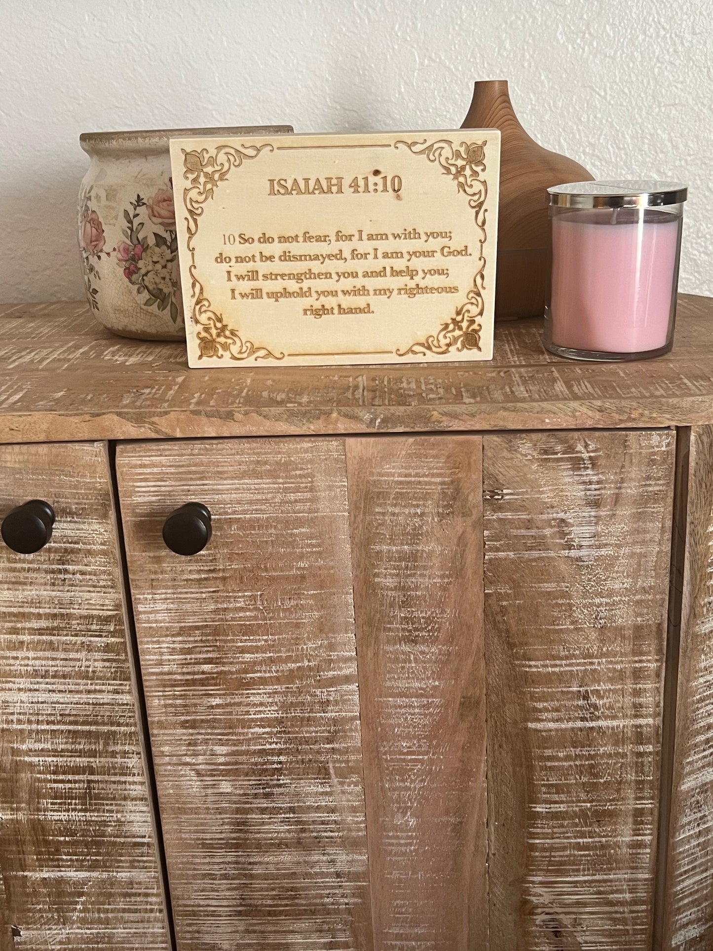 Isaiah 41:10, Engraved (5” x 7”) Wood Panel