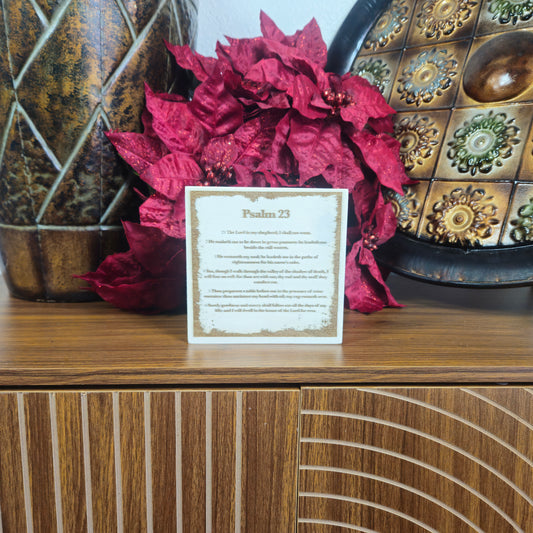 Psalm 23, Engraved (5” x 5”) Wood Panel