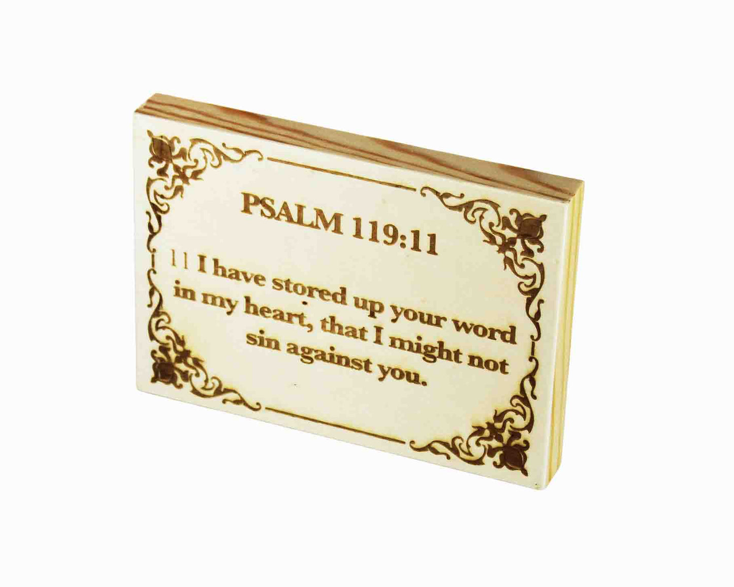 Psalm 119:11, Engraved (5” x 7”) Wood Panel