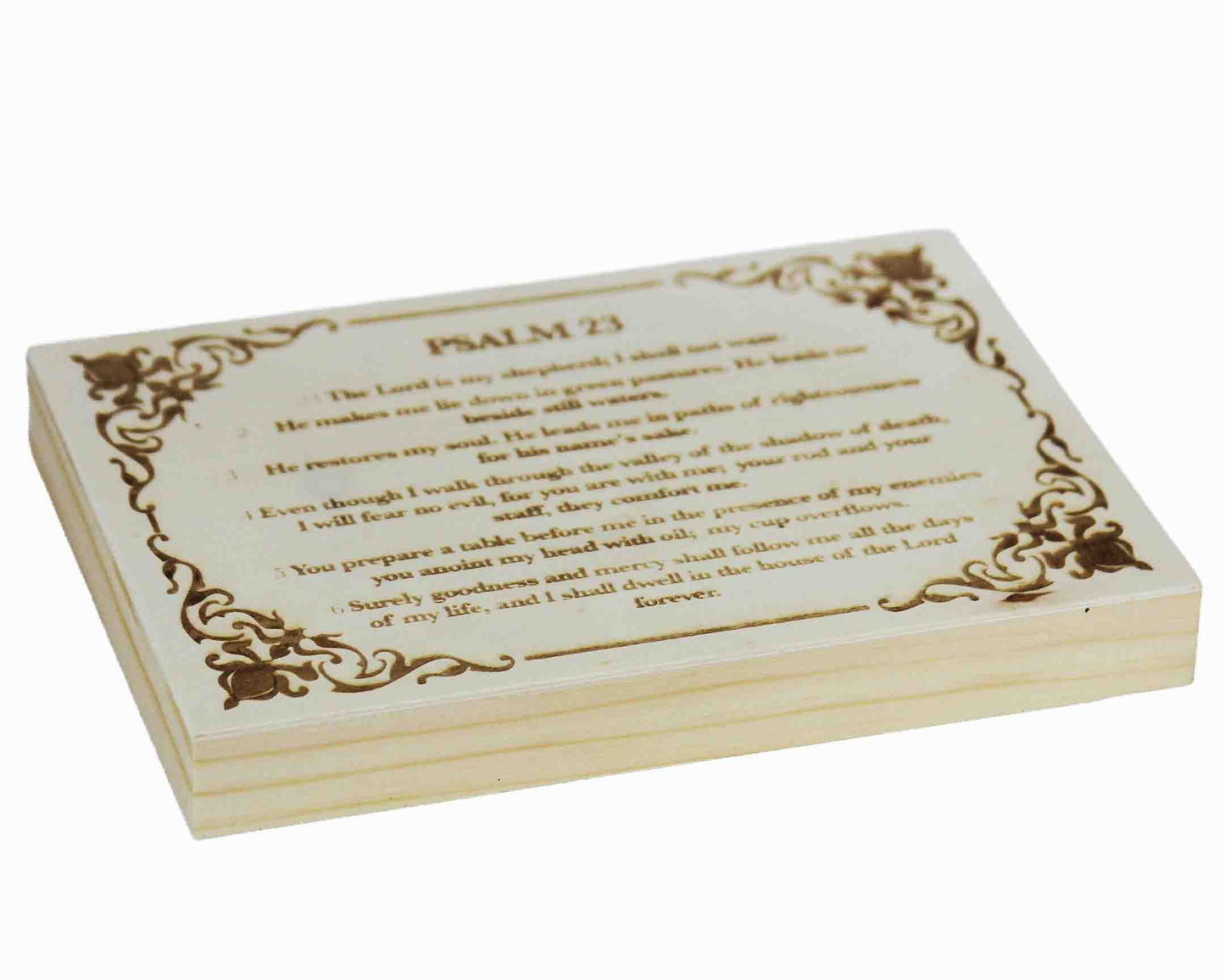 Psalm 23, Engraved (5” x 7”) Wood Panel