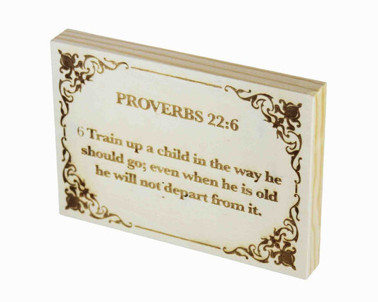 Proverbs 22:6, Engraved (5” x 7”) Wood Panel