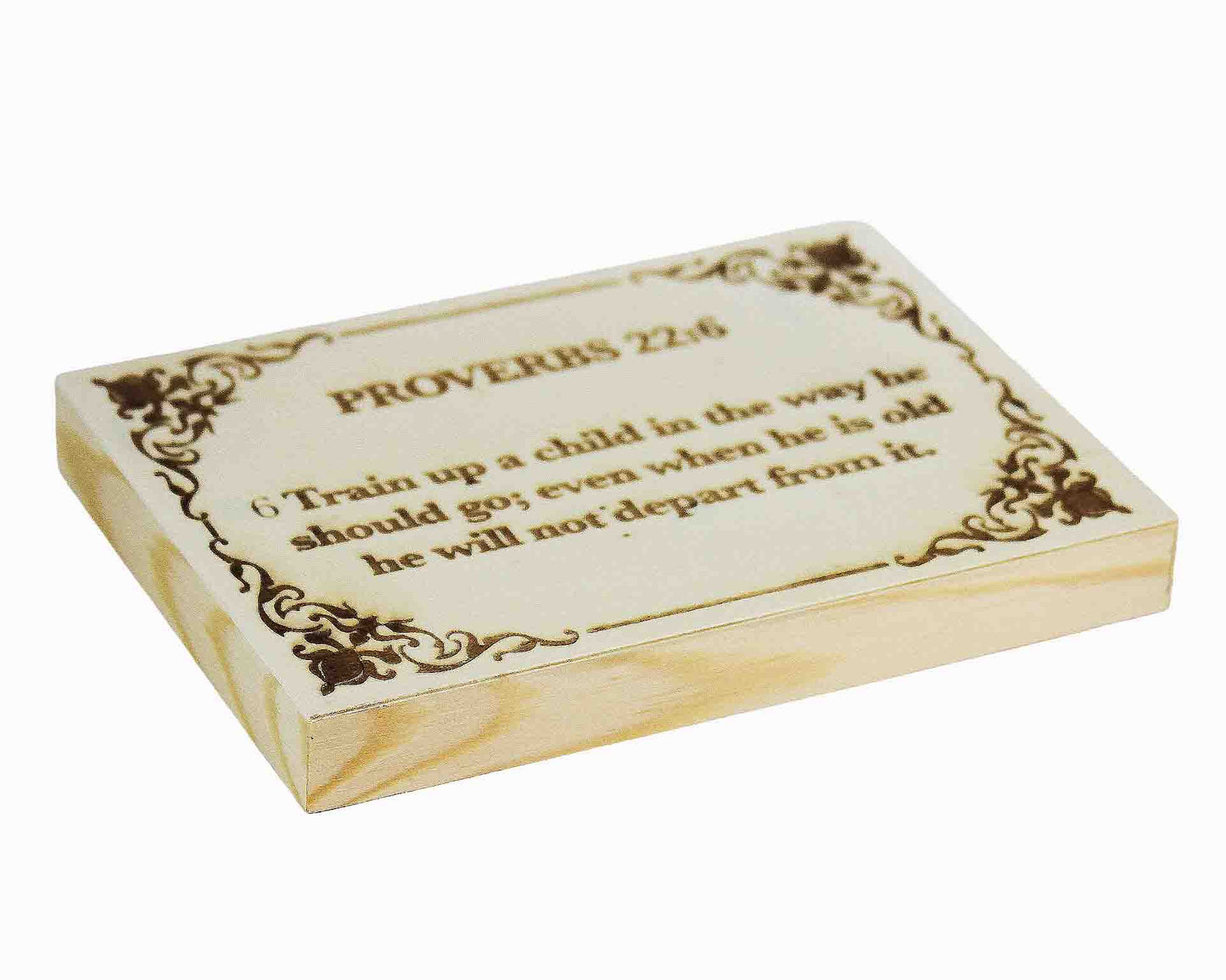 Proverbs 22:6, Engraved (5” x 7”) Wood Panel