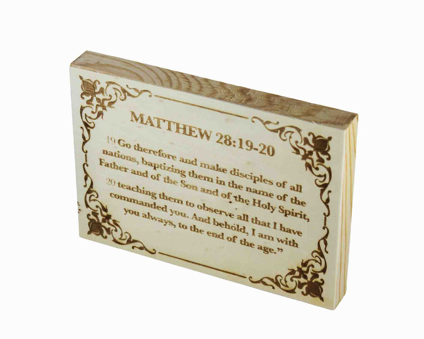 Matthew 28:19-20, Engraved (5” x 7”) Wood Panel