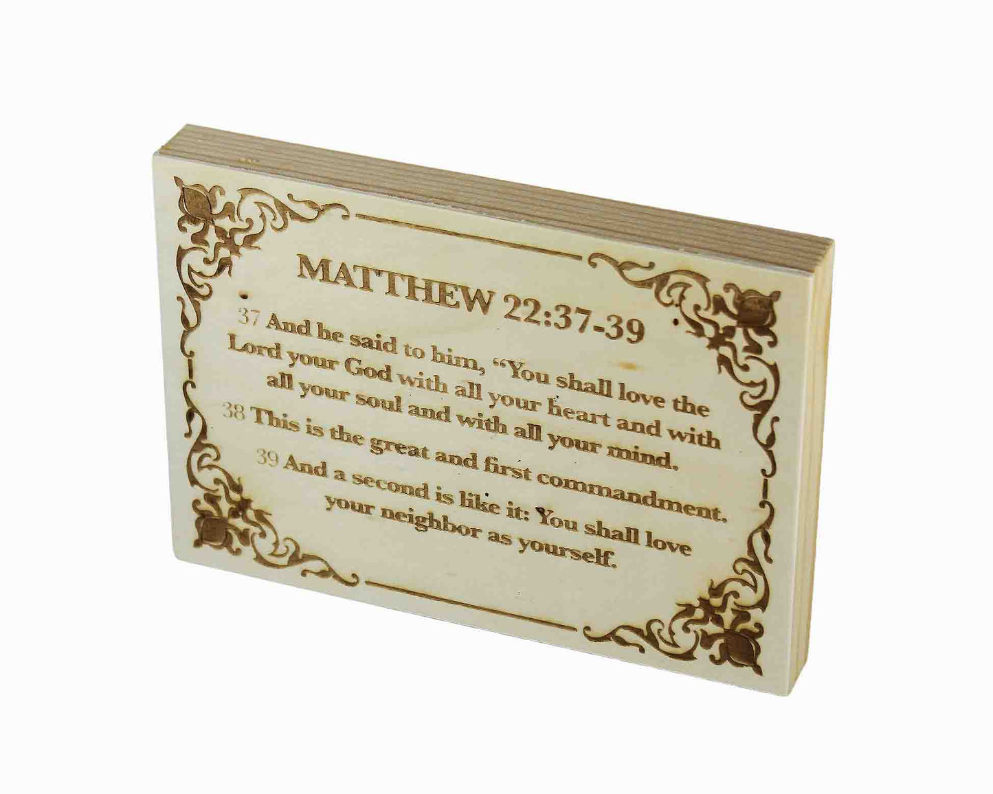 Matthew 22:37-39 Wood Panel