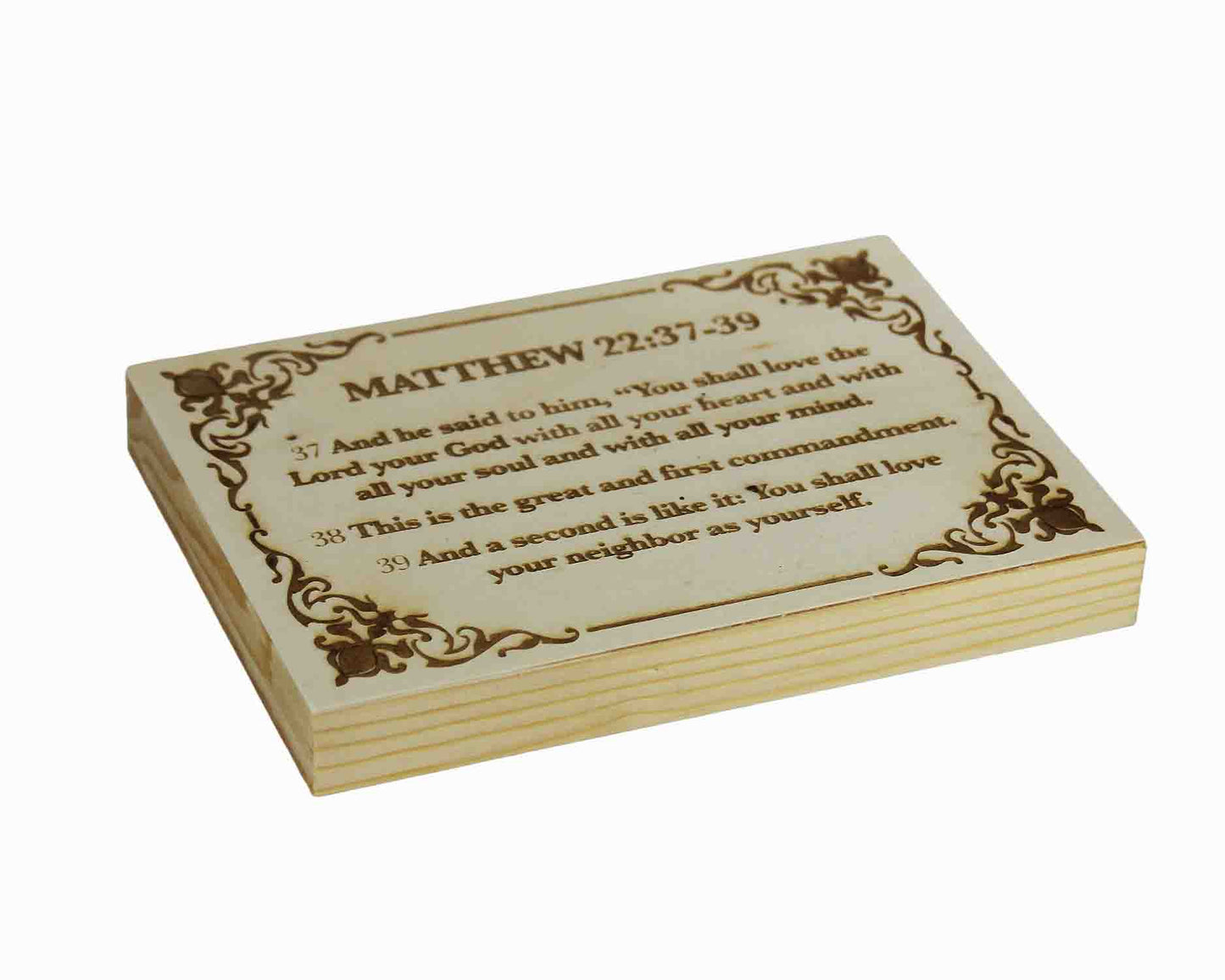 Matthew 22:37-39 Wood Panel