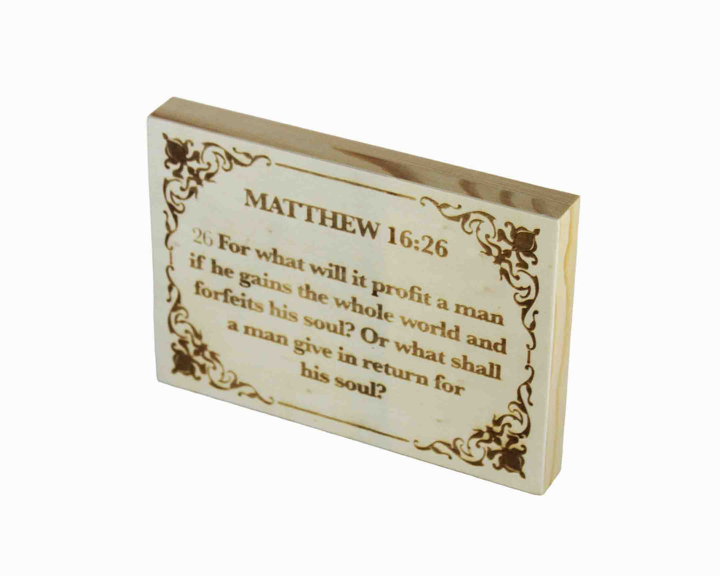 Matthew 16:26 Wood Panel