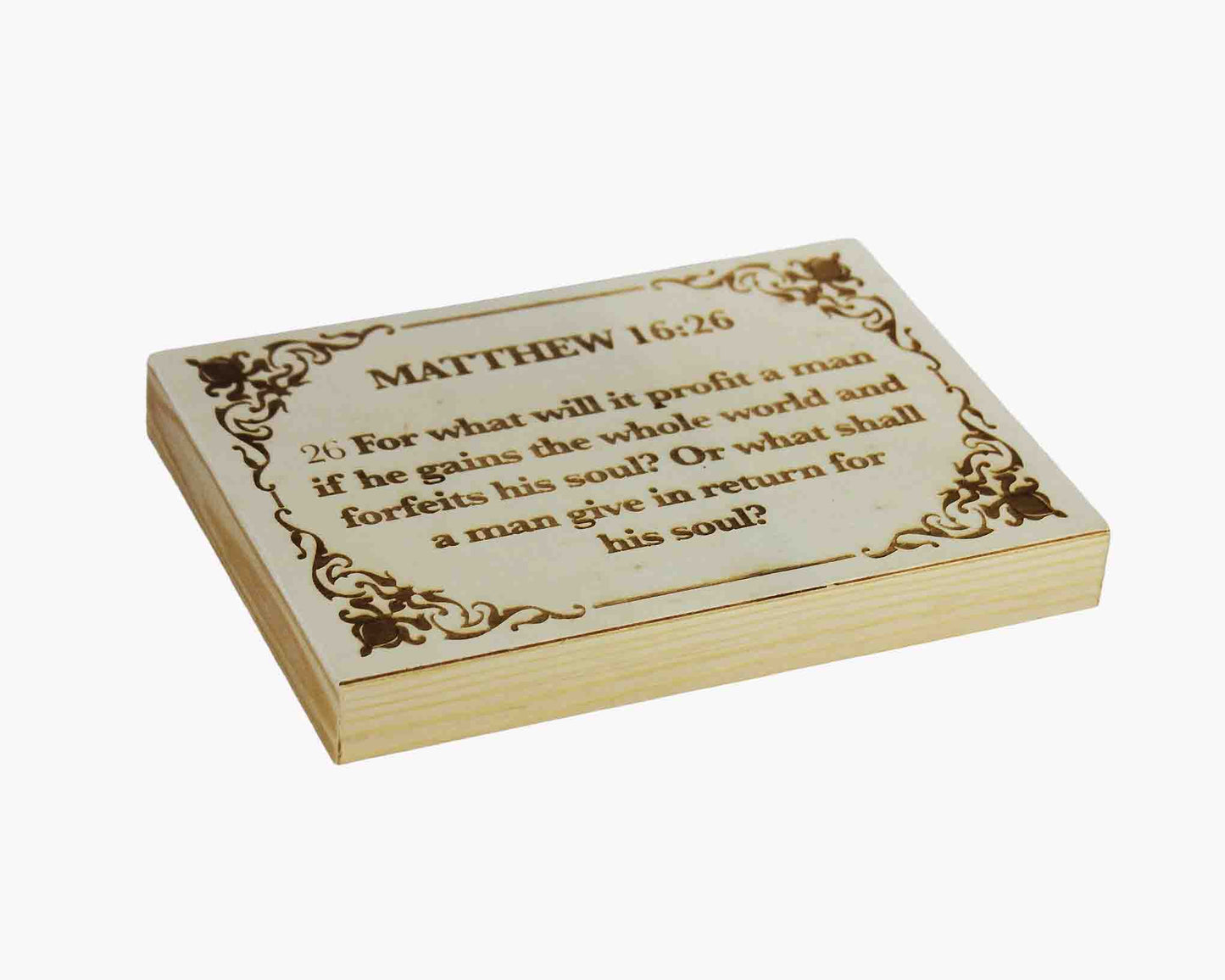 Matthew 16:26 Wood Panel