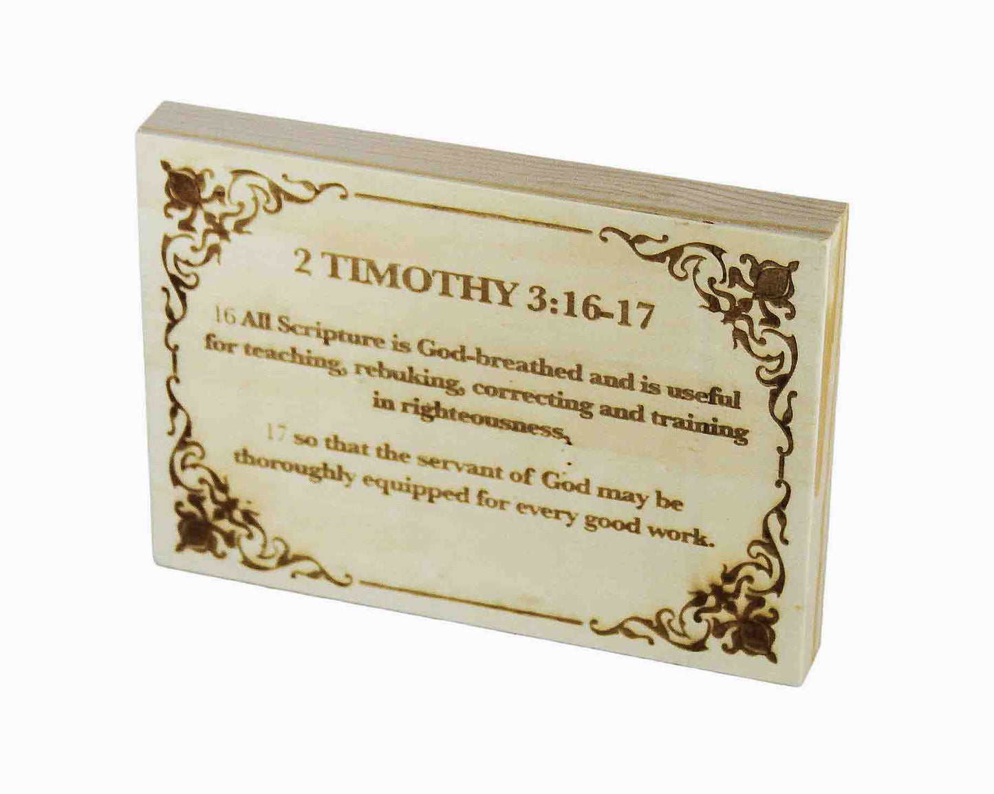 2 Timothy 3:16-17 Wood Panel