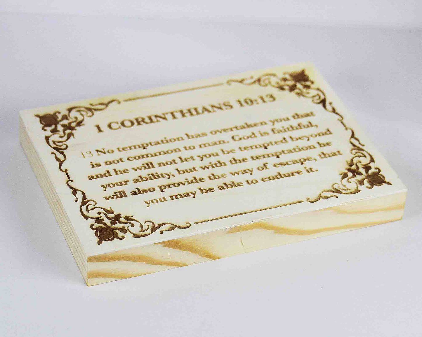 1 Corinthians 10:13 Wood Panel