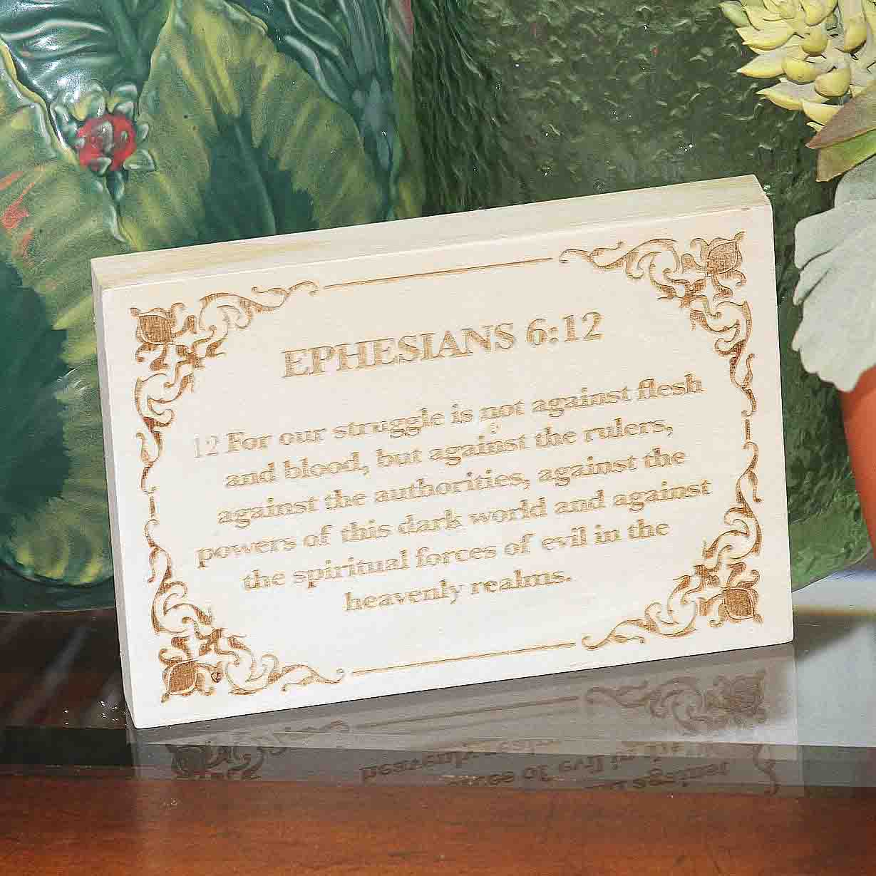 Ephesians 6:12 Wood Panel