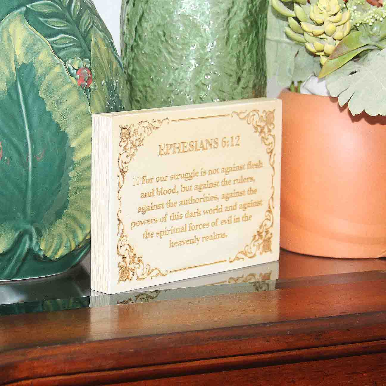 Ephesians 6:12 Wood Panel