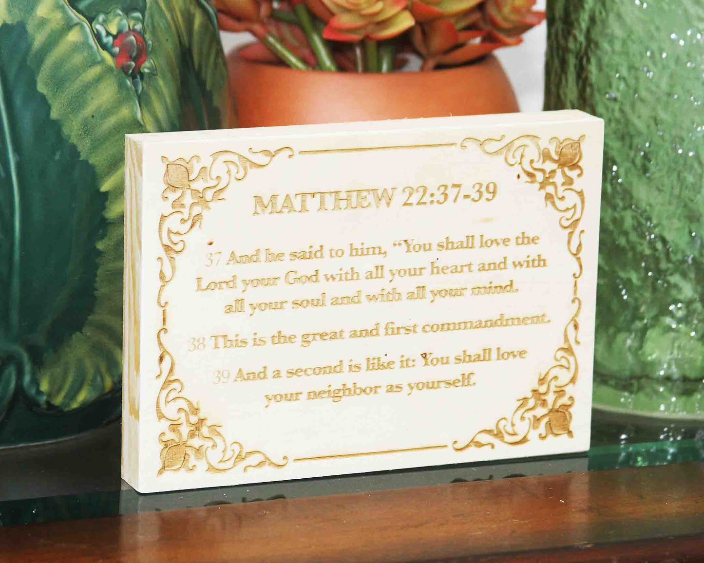 Matthew 22:37-39 Wood Panel