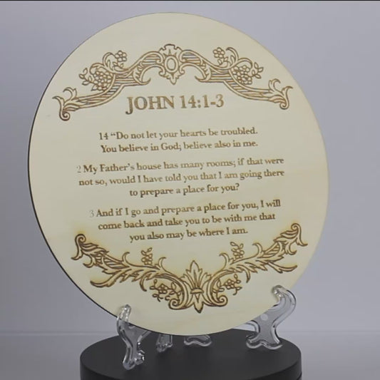 John 14:1-3 Wooden Disc