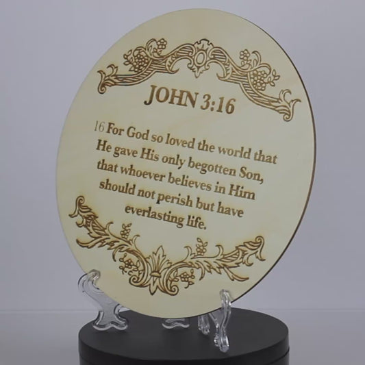 John 3:16 Wooden Disc