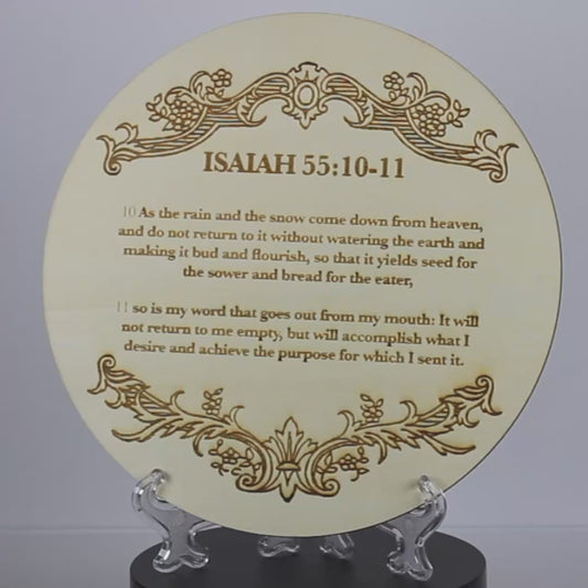 Isaiah 55:10-11 Wooden Disc