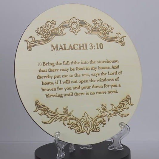Malachi 3:10 Wooden Disc