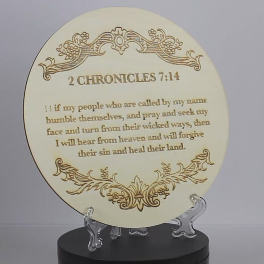 2 Chronicles 7:14 Wooden Disc