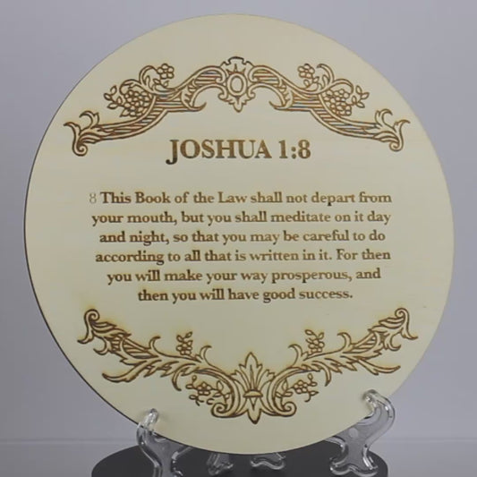 Joshua 1:8 Wooden Disc