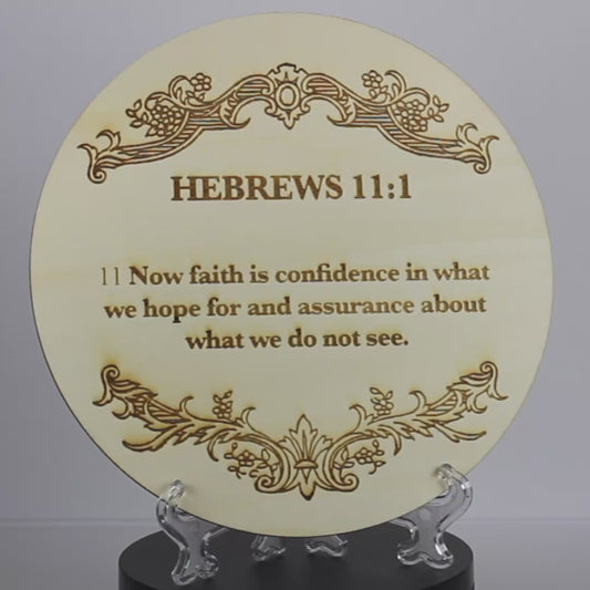 Hebrews 11:1 Wooden Disc